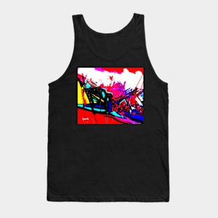 London Abstract Red Tank Top